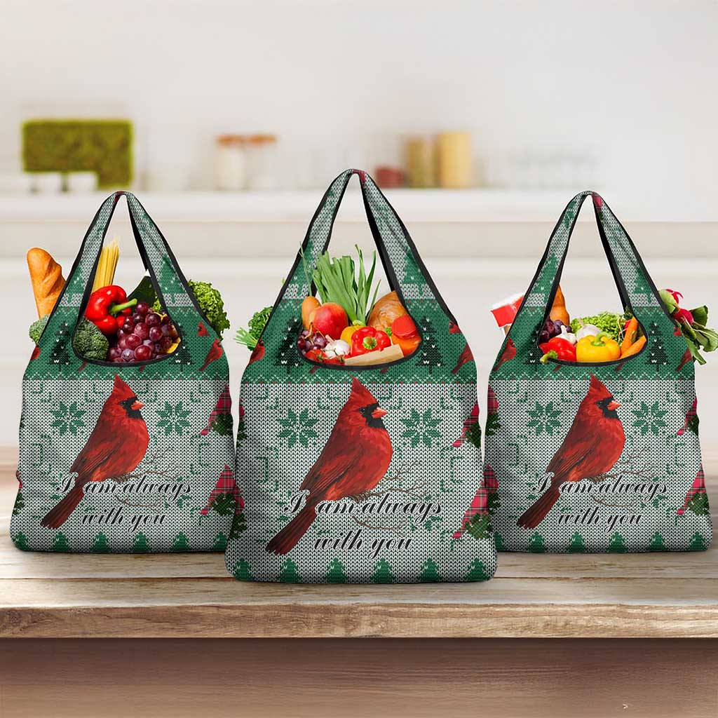 Cardinal I am Always With You Christmas Grocery Bag Xmas Holiday Patterns - Wonder Print Shop