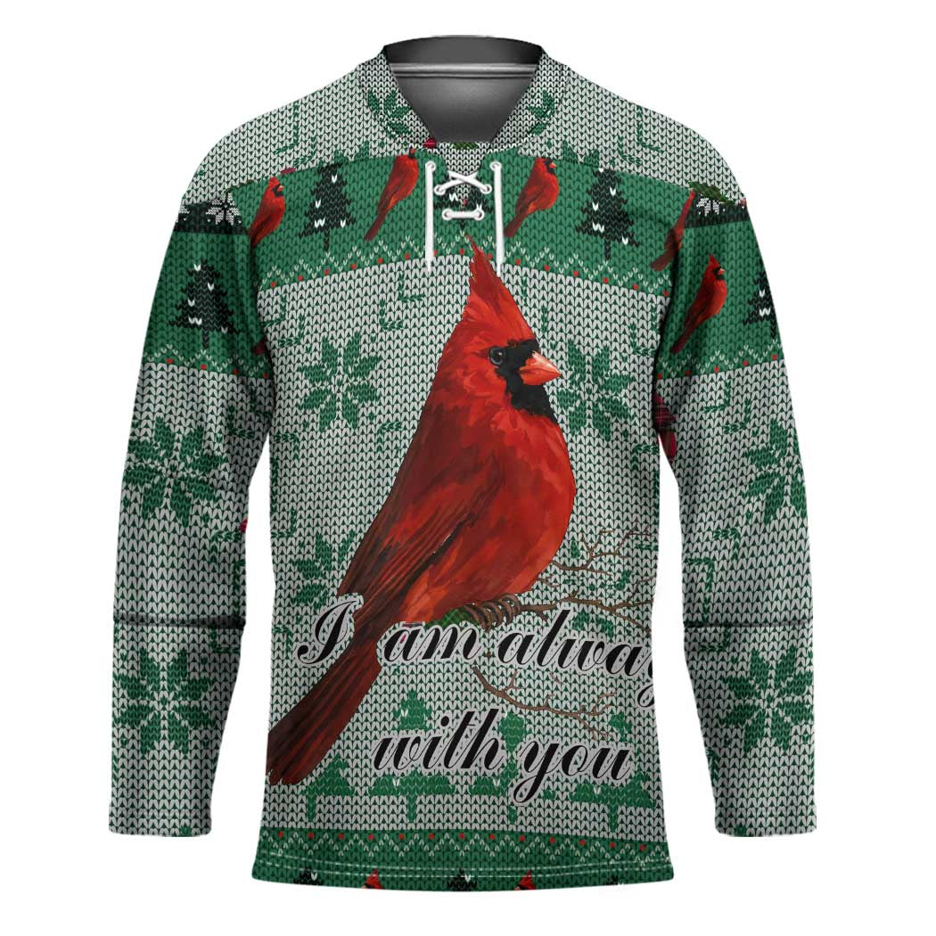 Cardinal I am Always With You Christmas Hockey Jersey Xmas Holiday Patterns - Wonder Print Shop