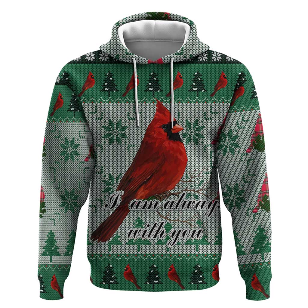 Cardinal I am Always With You Christmas Hoodie Xmas Holiday Patterns - Wonder Print Shop