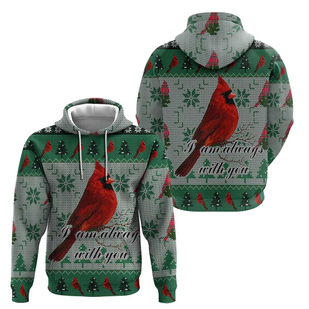Cardinal I am Always With You Christmas Hoodie Xmas Holiday Patterns - Wonder Print Shop