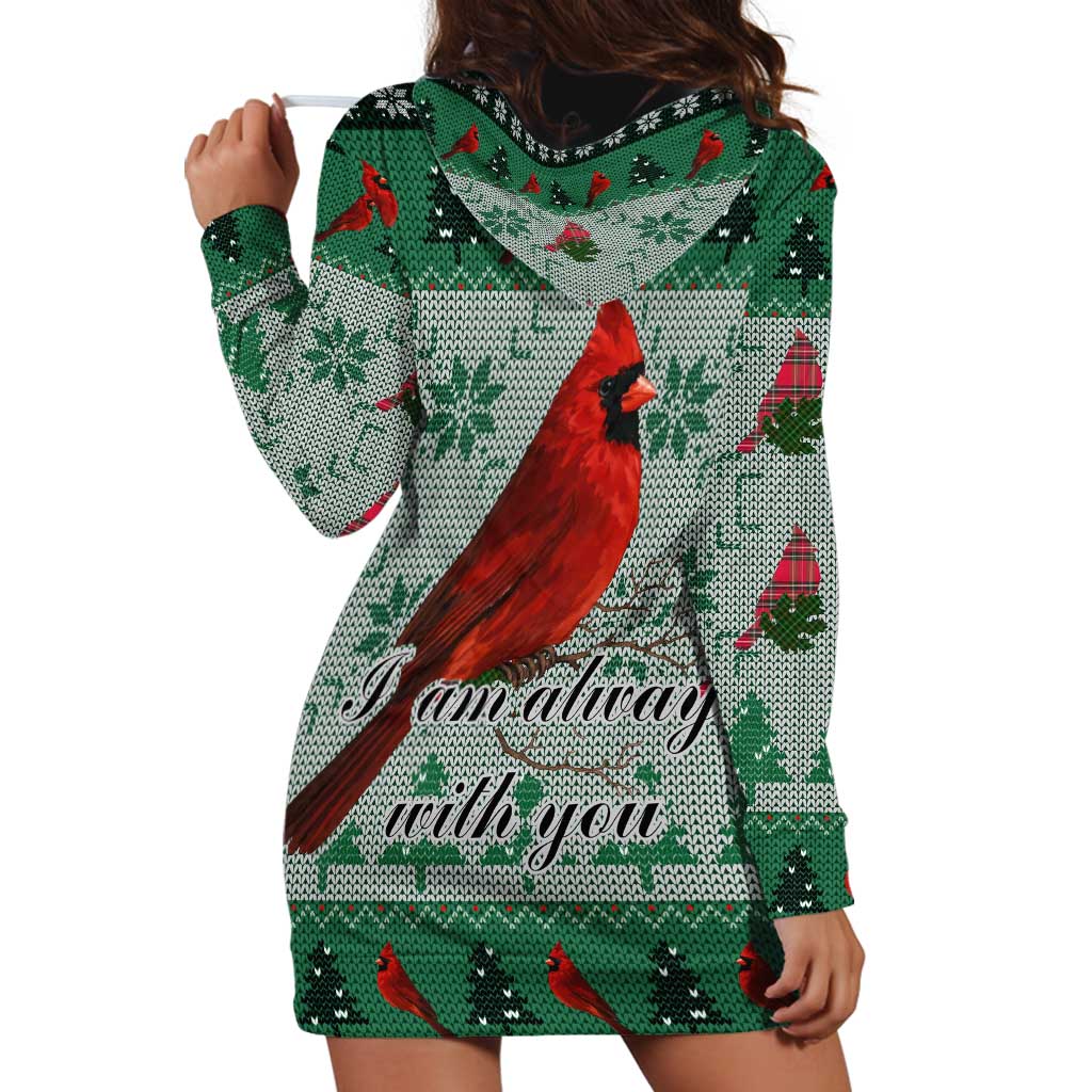 Cardinal I am Always With You Christmas Hoodie Dress Xmas Holiday Patterns - Wonder Print Shop