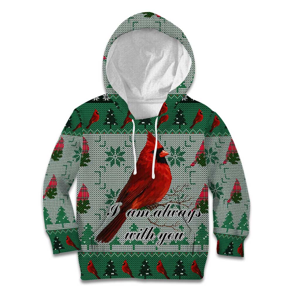 Cardinal I am Always With You Christmas Kid Hoodie Xmas Holiday Patterns - Wonder Print Shop