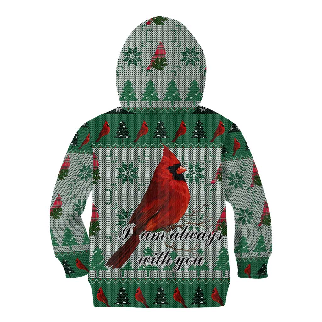 Cardinal I am Always With You Christmas Kid Hoodie Xmas Holiday Patterns - Wonder Print Shop