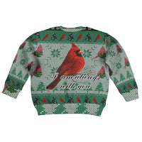 Cardinal I am Always With You Christmas Kid Ugly Christmas Sweater Xmas Holiday Patterns - Wonder Print Shop