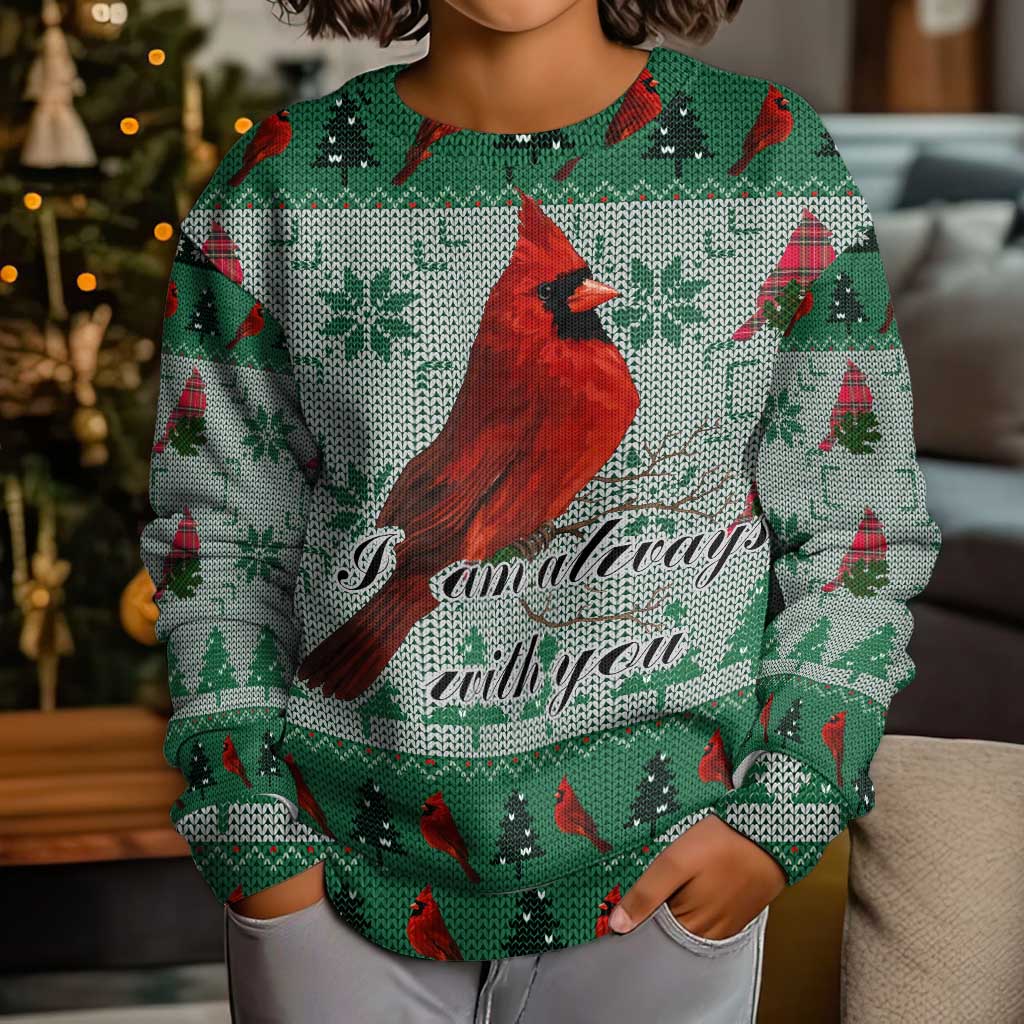 Cardinal I am Always With You Christmas Kid Ugly Christmas Sweater Xmas Holiday Patterns - Wonder Print Shop