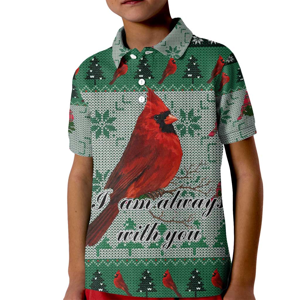 Cardinal I am Always With You Christmas Kid Polo Shirt Xmas Holiday Patterns - Wonder Print Shop