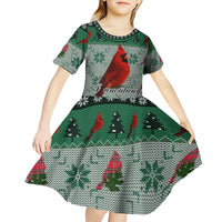 Cardinal I am Always With You Christmas Kid Short Sleeve Dress Xmas Holiday Patterns - Wonder Print Shop