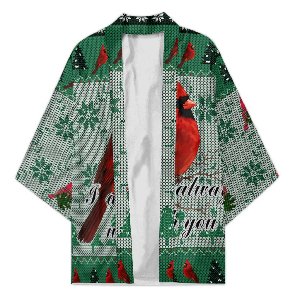 Cardinal I am Always With You Christmas Kimono Xmas Holiday Patterns - Wonder Print Shop