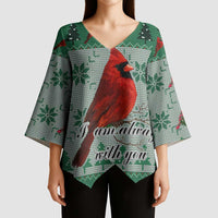 Cardinal I am Always With You Christmas Kimono Sleeve Blouse Xmas Holiday Patterns - Wonder Print Shop