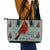 Cardinal I am Always With You Christmas Leather Tote Bag Xmas Holiday Patterns - Wonder Print Shop