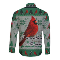 Cardinal I am Always With You Christmas Long Sleeve Button Shirt Xmas Holiday Patterns - Wonder Print Shop