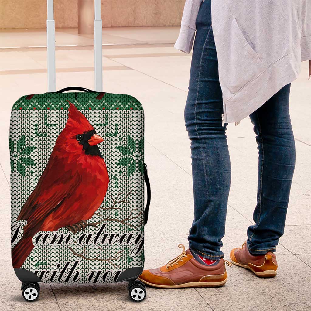 Cardinal I am Always With You Christmas Luggage Cover Xmas Holiday Patterns - Wonder Print Shop