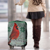 Cardinal I am Always With You Christmas Luggage Cover Xmas Holiday Patterns - Wonder Print Shop