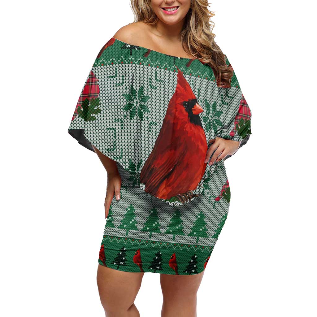 Cardinal I am Always With You Christmas Off Shoulder Short Dress Xmas Holiday Patterns - Wonder Print Shop