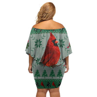 Cardinal I am Always With You Christmas Off Shoulder Short Dress Xmas Holiday Patterns - Wonder Print Shop