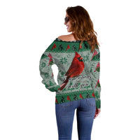 Cardinal I am Always With You Christmas Off Shoulder Sweater Xmas Holiday Patterns - Wonder Print Shop