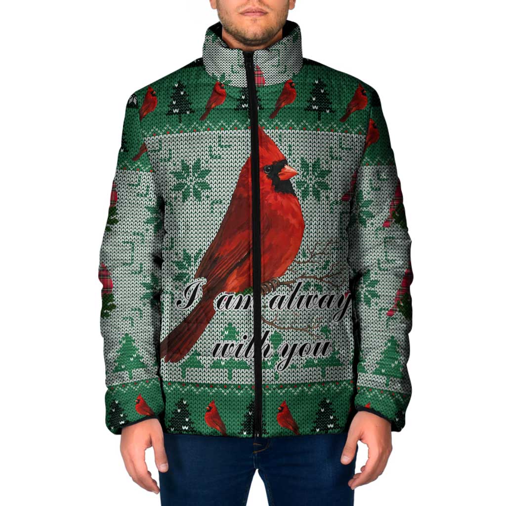 Cardinal I am Always With You Christmas Padded Jacket Xmas Holiday Patterns - Wonder Print Shop