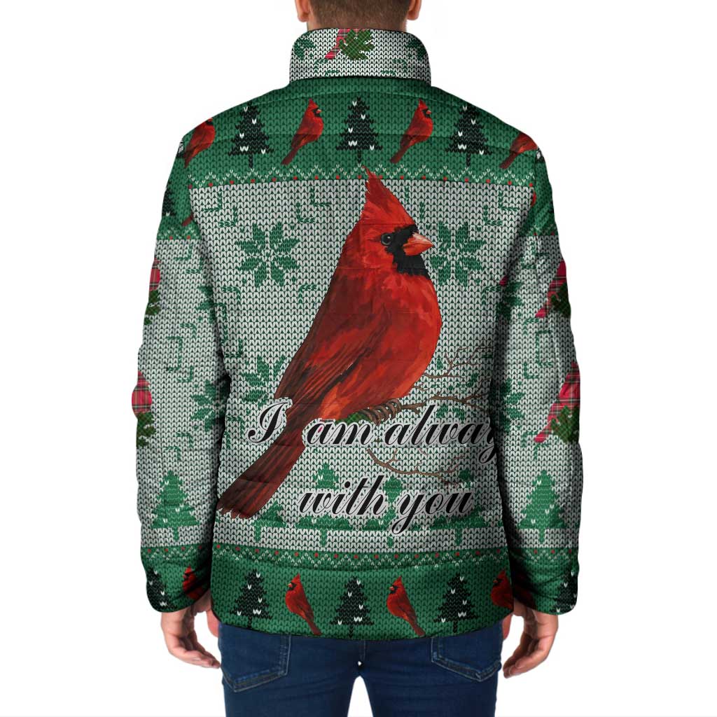 Cardinal I am Always With You Christmas Padded Jacket Xmas Holiday Patterns - Wonder Print Shop