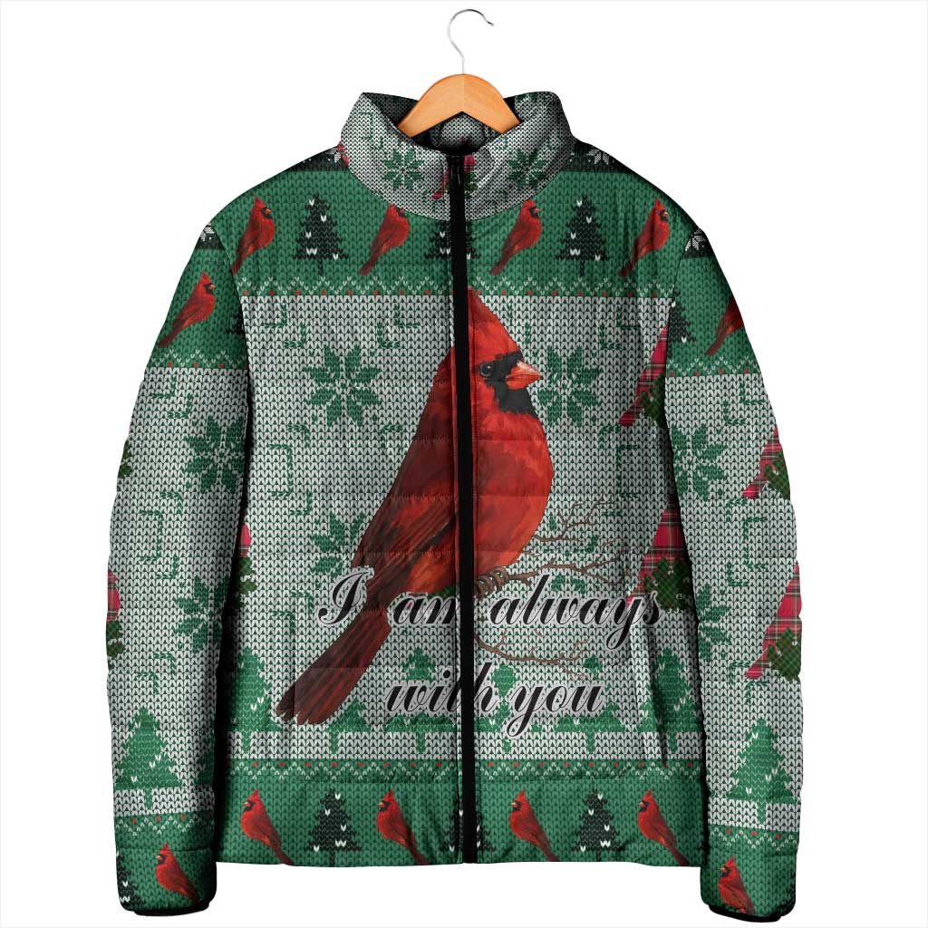 Cardinal I am Always With You Christmas Padded Jacket Xmas Holiday Patterns - Wonder Print Shop