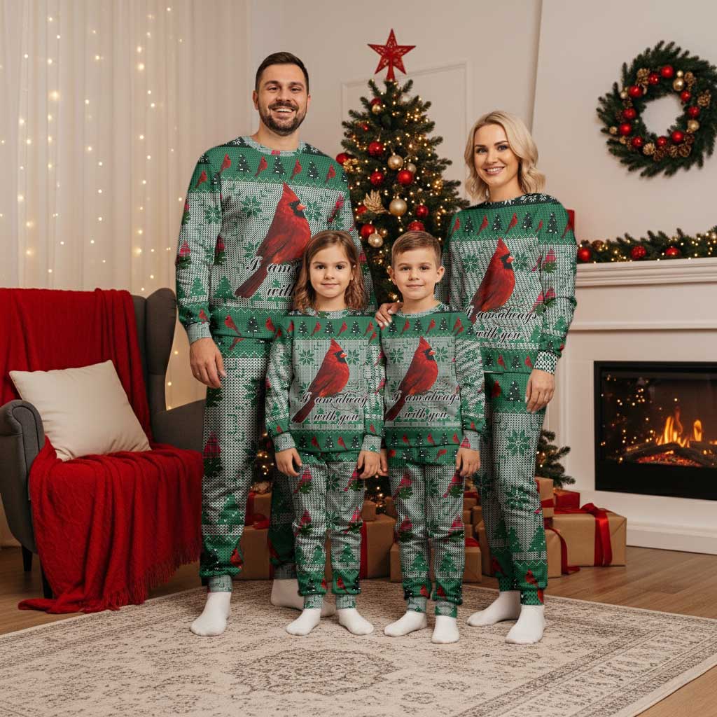 Cardinal I am Always With You Christmas Pajama Set Xmas Holiday Patterns - Wonder Print Shop