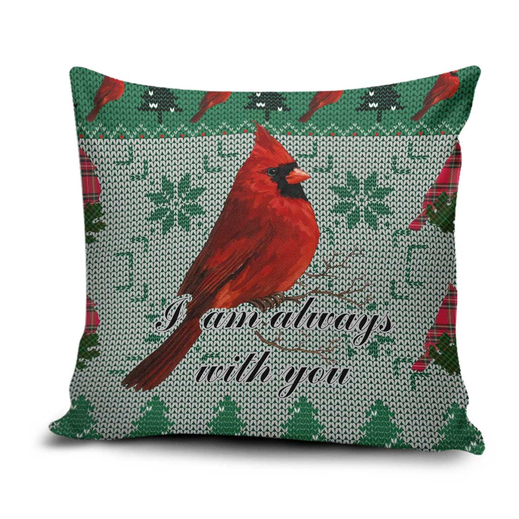 Cardinal I am Always With You Christmas Pillow Cover Xmas Holiday Patterns - Wonder Print Shop