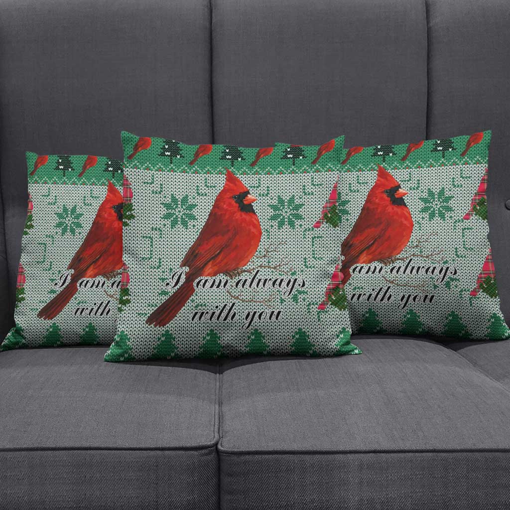 Cardinal I am Always With You Christmas Pillow Cover Xmas Holiday Patterns - Wonder Print Shop