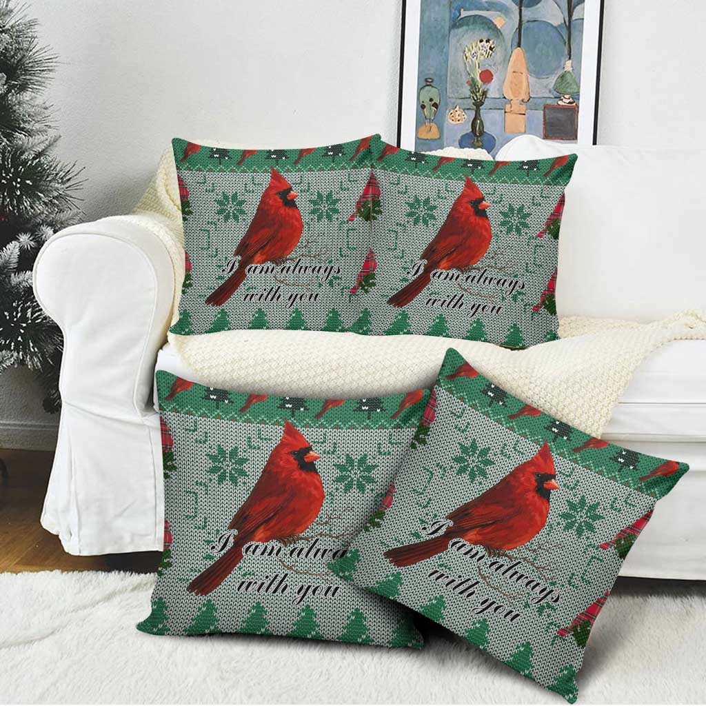 Cardinal I am Always With You Christmas Pillow Cover Xmas Holiday Patterns - Wonder Print Shop