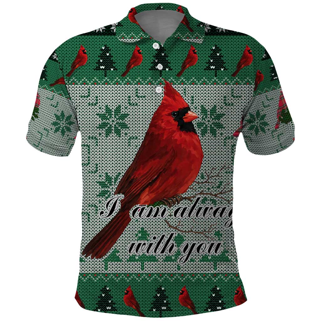 Cardinal I am Always With You Christmas Polo Shirt Xmas Holiday Patterns - Wonder Print Shop