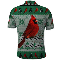 Cardinal I am Always With You Christmas Polo Shirt Xmas Holiday Patterns - Wonder Print Shop