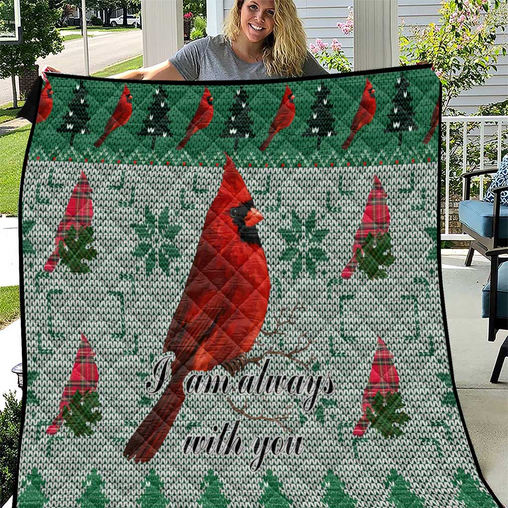 Cardinal I am Always With You Christmas Quilt Xmas Holiday Patterns - Wonder Print Shop