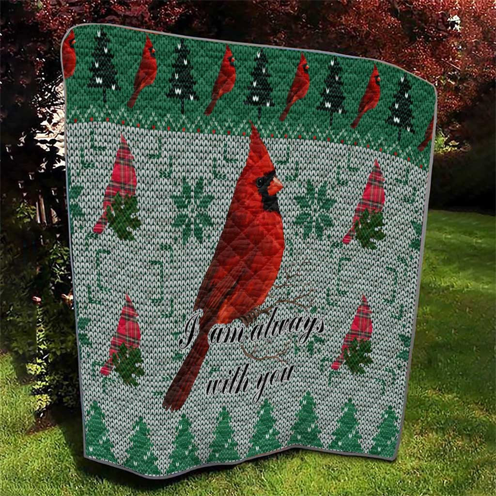 Cardinal I am Always With You Christmas Quilt Xmas Holiday Patterns - Wonder Print Shop