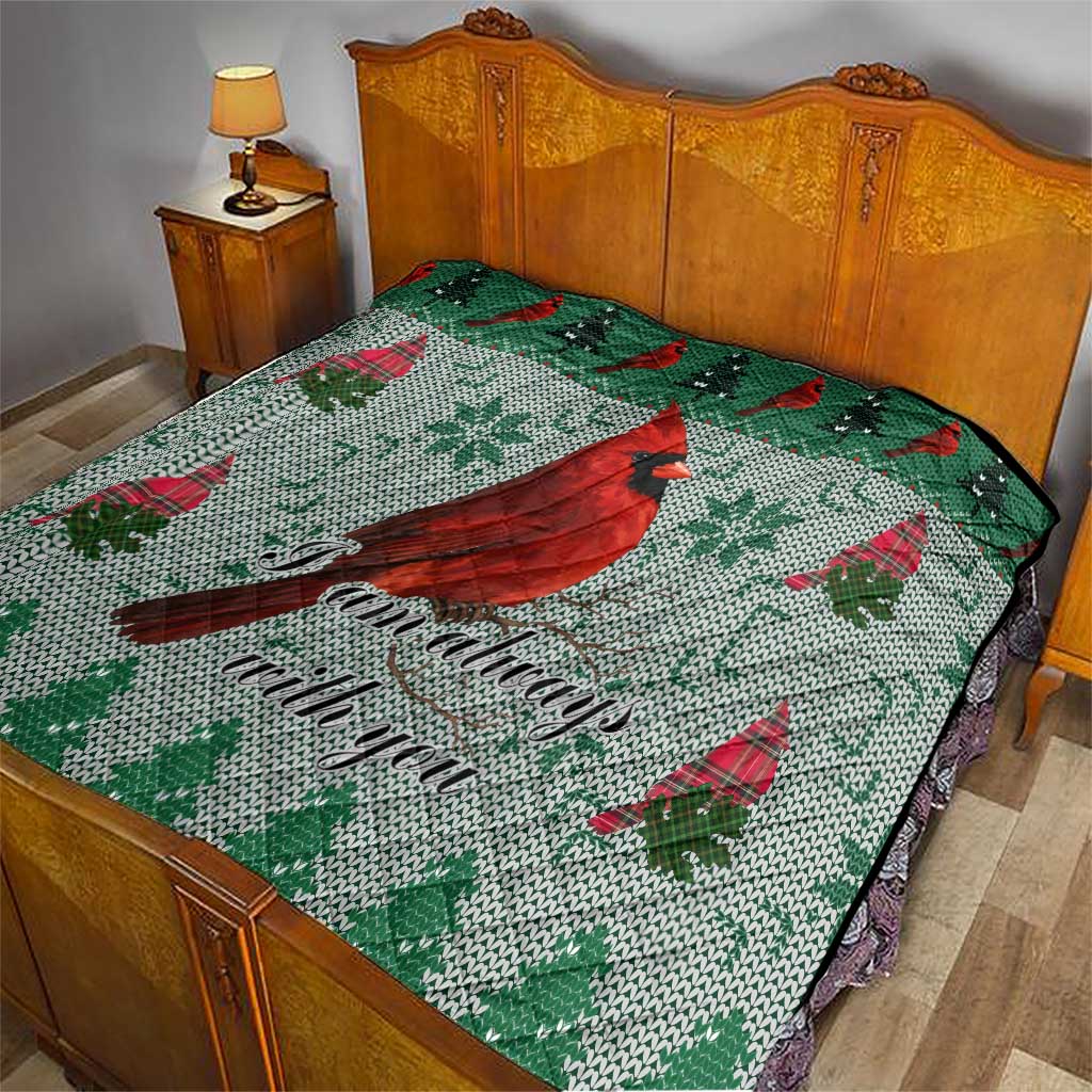 Cardinal I am Always With You Christmas Quilt Xmas Holiday Patterns - Wonder Print Shop