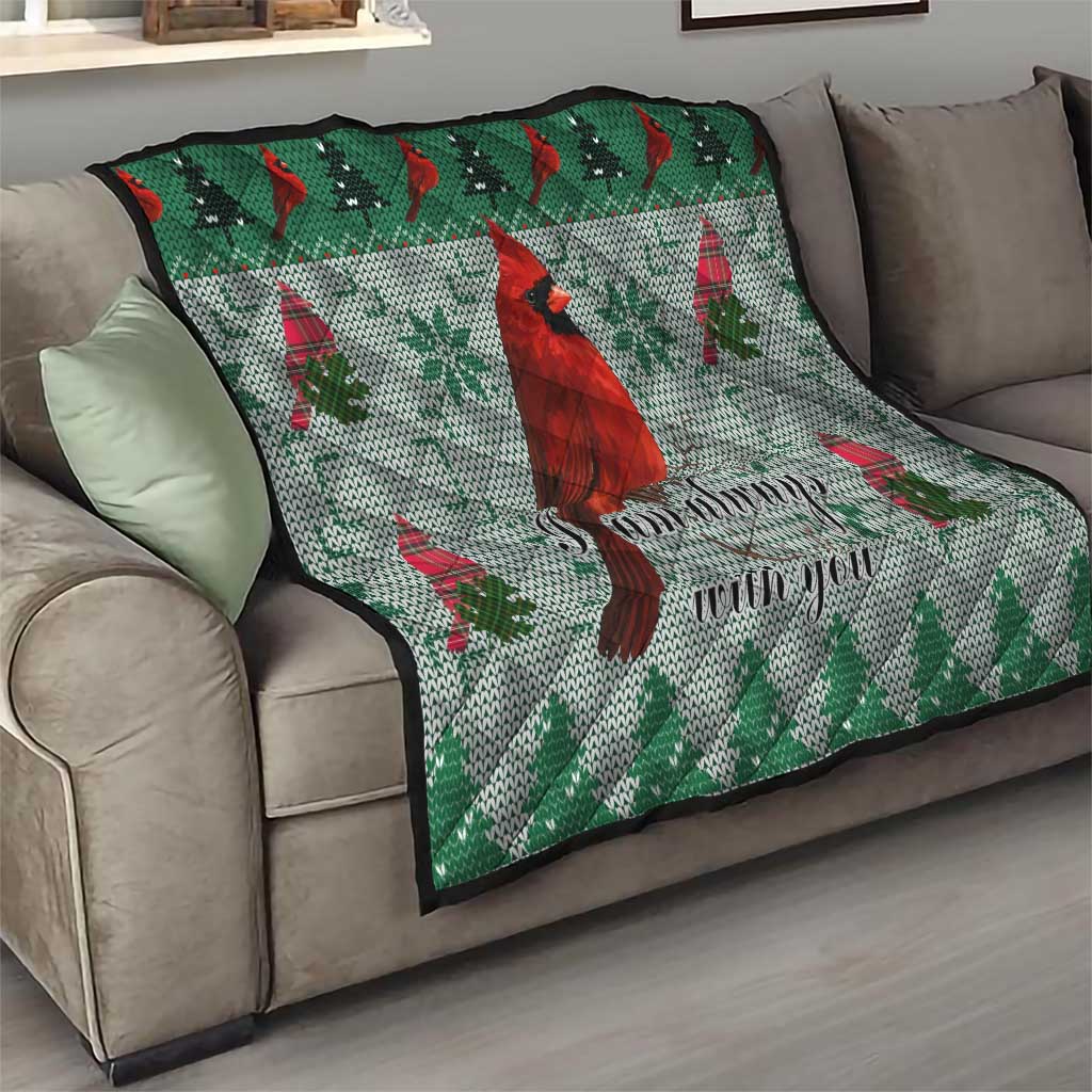 Cardinal I am Always With You Christmas Quilt Xmas Holiday Patterns - Wonder Print Shop