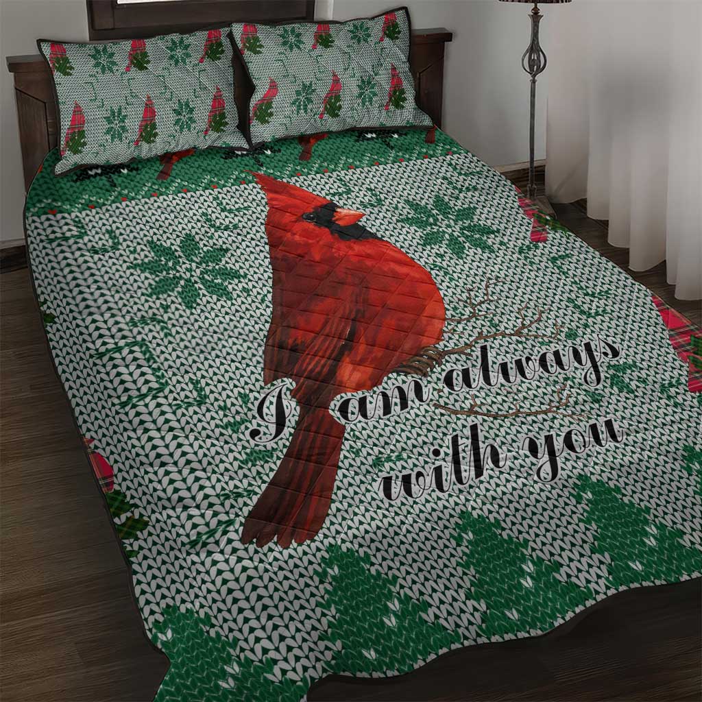 Cardinal I am Always With You Christmas Quilt Bed Set Xmas Holiday Patterns - Wonder Print Shop