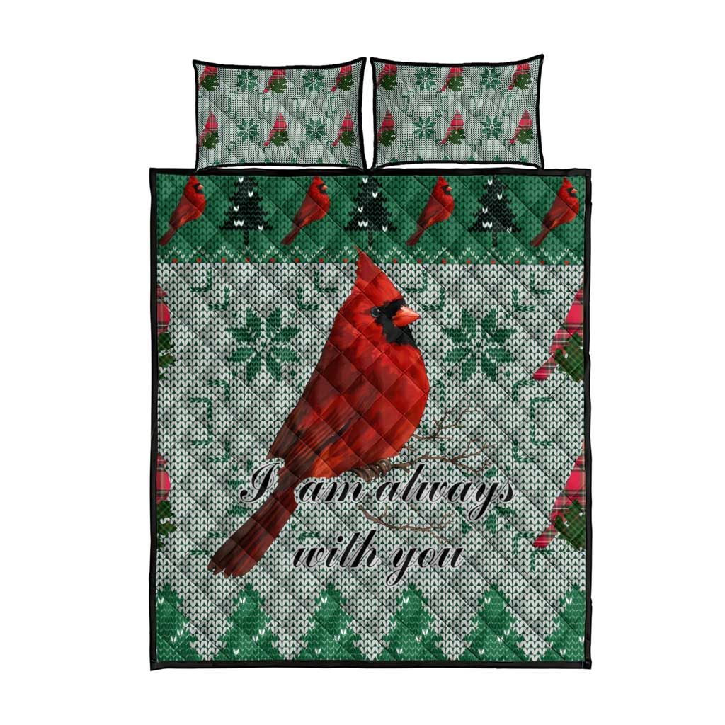 Cardinal I am Always With You Christmas Quilt Bed Set Xmas Holiday Patterns - Wonder Print Shop