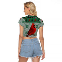 Cardinal I am Always With You Christmas Raglan Cropped T Shirt Xmas Holiday Patterns - Wonder Print Shop