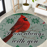 Cardinal I am Always With You Christmas Round Carpet Xmas Holiday Patterns - Wonder Print Shop