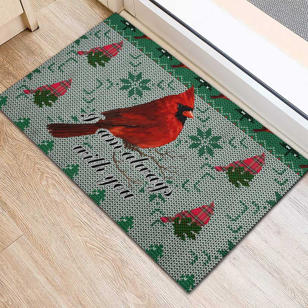 Cardinal I am Always With You Christmas Rubber Doormat Xmas Holiday Patterns - Wonder Print Shop