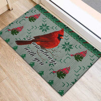 Cardinal I am Always With You Christmas Rubber Doormat Xmas Holiday Patterns - Wonder Print Shop