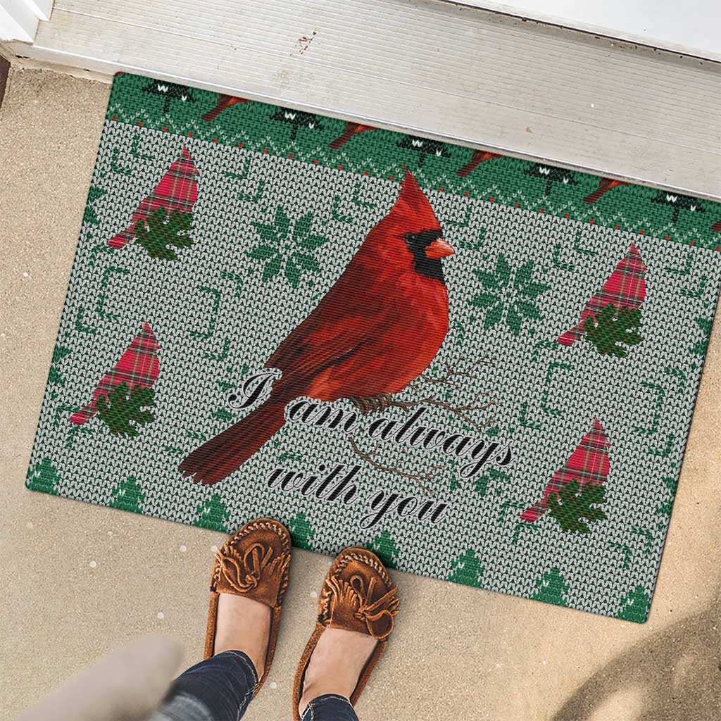 Cardinal I am Always With You Christmas Rubber Doormat Xmas Holiday Patterns - Wonder Print Shop
