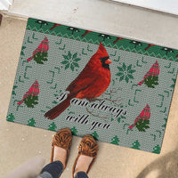 Cardinal I am Always With You Christmas Rubber Doormat Xmas Holiday Patterns - Wonder Print Shop