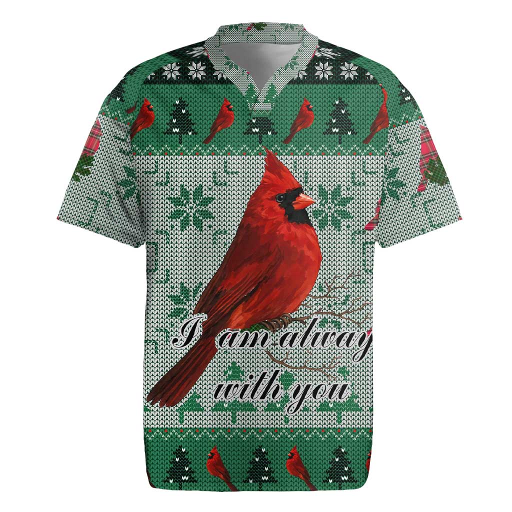 Cardinal I am Always With You Christmas Rugby Jersey Xmas Holiday Patterns - Wonder Print Shop