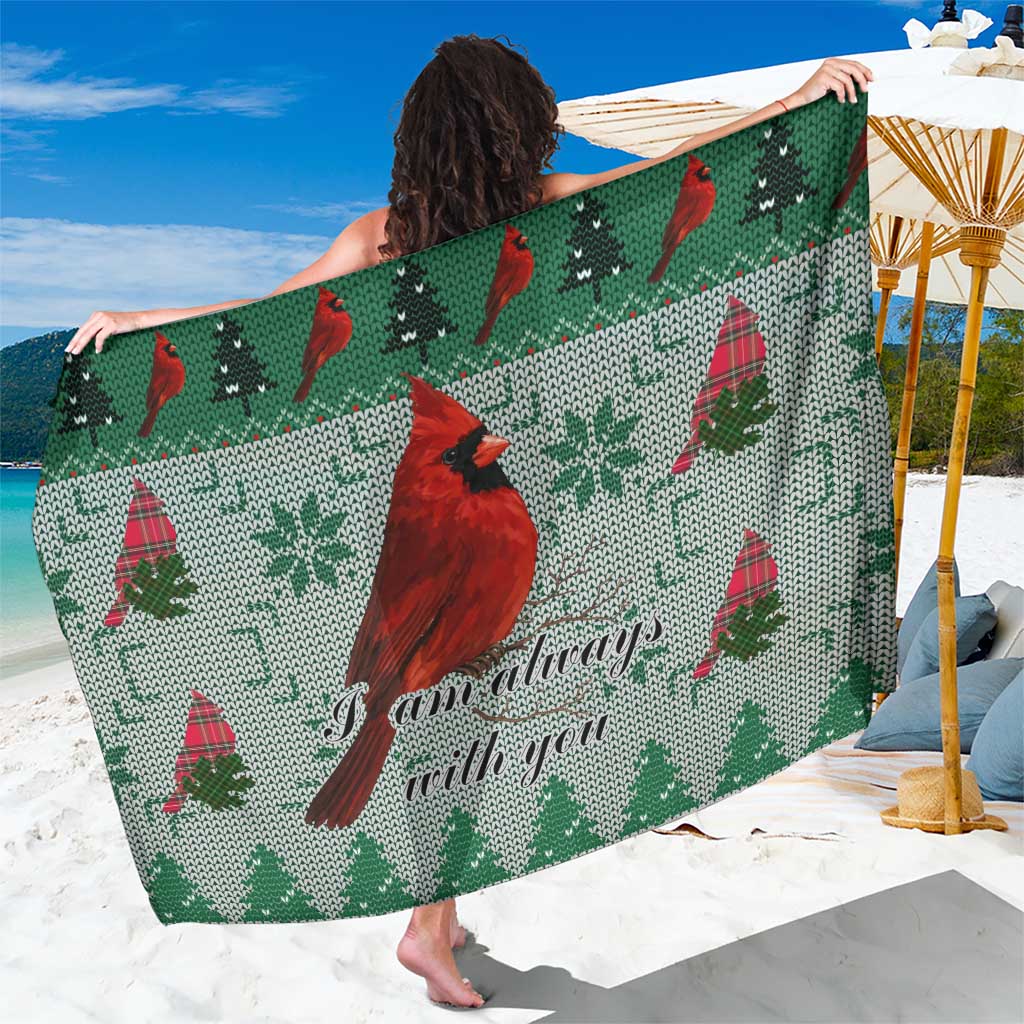 Cardinal I am Always With You Christmas Sarong Xmas Holiday Patterns - Wonder Print Shop