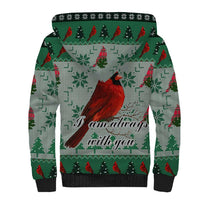 Cardinal I am Always With You Christmas Sherpa Hoodie Xmas Holiday Patterns - Wonder Print Shop