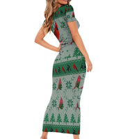 Cardinal I am Always With You Christmas Short Sleeve Bodycon Dress Xmas Holiday Patterns - Wonder Print Shop