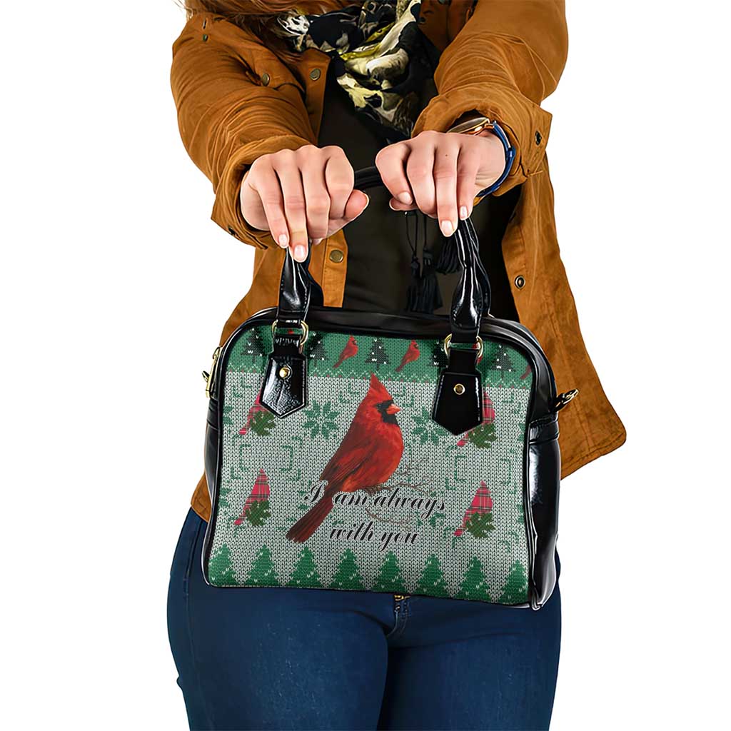 Cardinal I am Always With You Christmas Shoulder Handbag Xmas Holiday Patterns - Wonder Print Shop