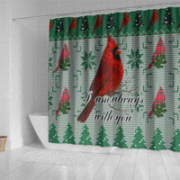 Cardinal I am Always With You Christmas Shower Curtain Xmas Holiday Patterns - Wonder Print Shop