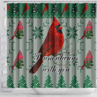 Cardinal I am Always With You Christmas Shower Curtain Xmas Holiday Patterns - Wonder Print Shop