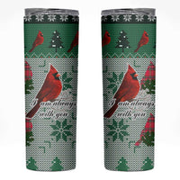 Cardinal I am Always With You Christmas Skinny Tumbler Xmas Holiday Patterns - Wonder Print Shop