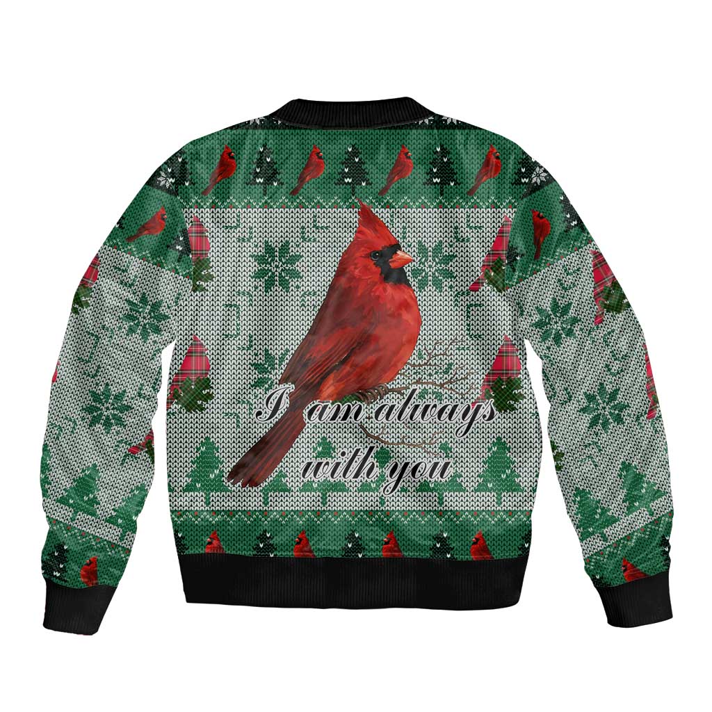 Cardinal I am Always With You Christmas Sleeve Zip Bomber Jacket Xmas Holiday Patterns - Wonder Print Shop